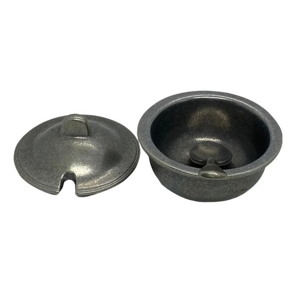 Vintage Carson Statesmetal Pewter Lidded Sugar Bowl With Serving Spoon - Picture 6 of 11